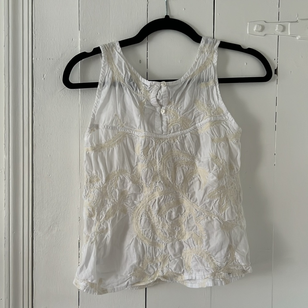 Gap White Embroidered Sleeveless Blouse Top Size XS - Picture 6 of 9